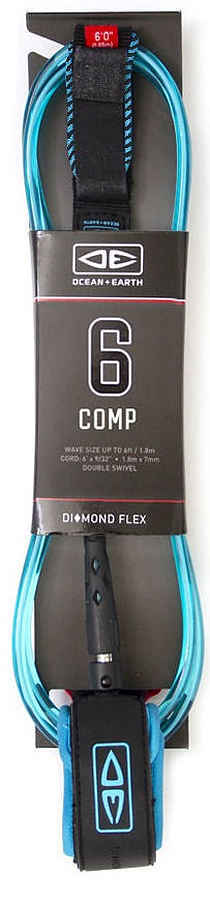 Ocean And Earth Diamond Flex Comp Leash Blue 6 ft - Image 1
