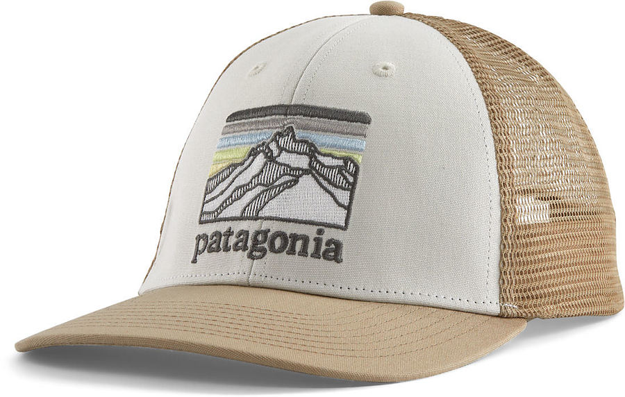 Patagonia Line Logo Ridge LoPro Trucker Cap White with Oar Tan - Image 1