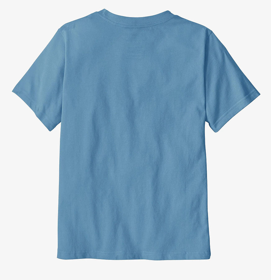 62148 Patagonia Kids P-6 Logo T-Shirt Shore Blue - Image 2