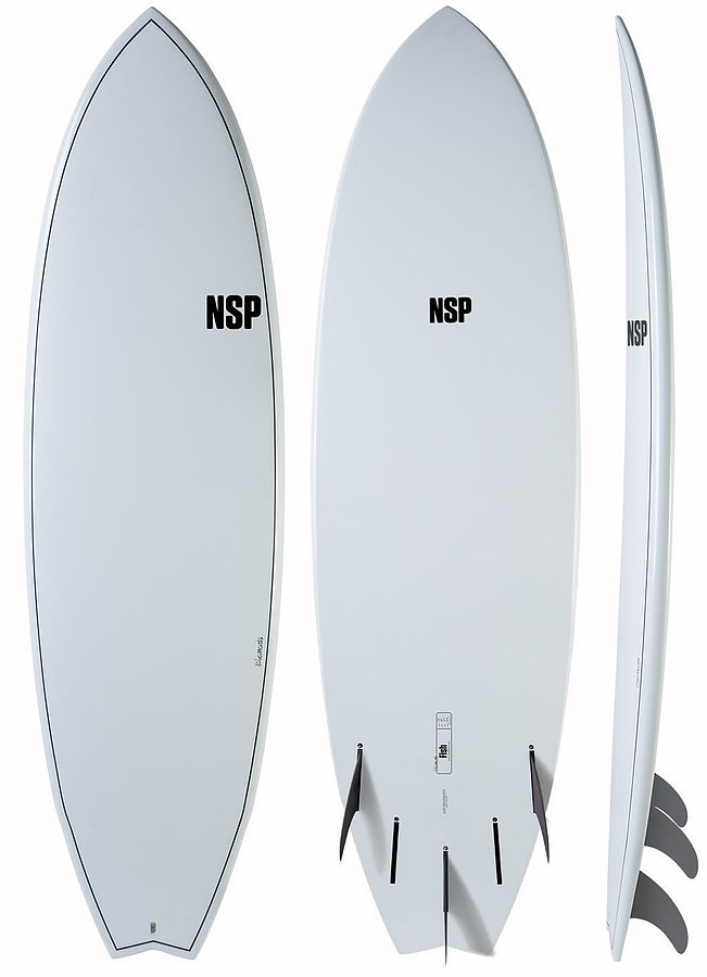 NSP Fish White Elements Surfboard 6 ft 4 inches - Image 1