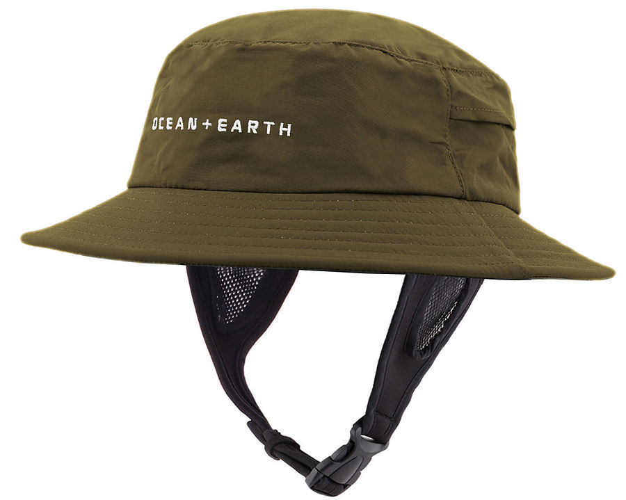 Ocean And Earth Bingin Soft Peak Kids Surf Hat Olive - Image 1