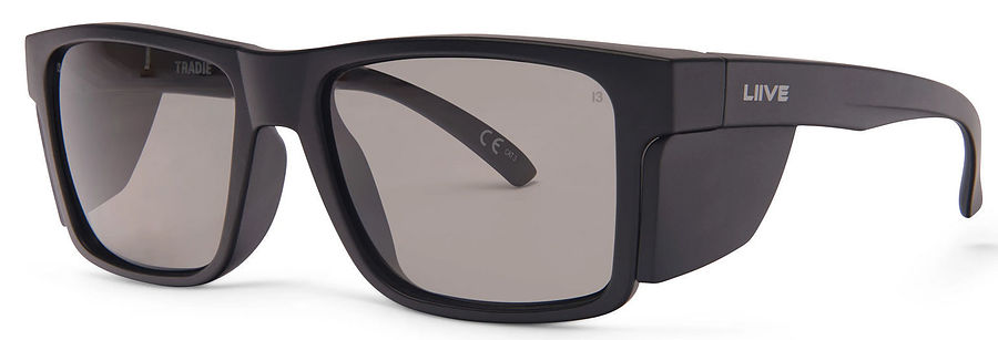 Liive Vision Tradie X Polar Matt Silver Black Sunglasses - Image 1