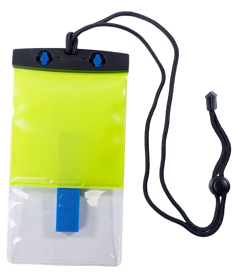 Aquapac Waterproof Floating Phone Case Compact Plus Lime Green Blue 313 - Image 2