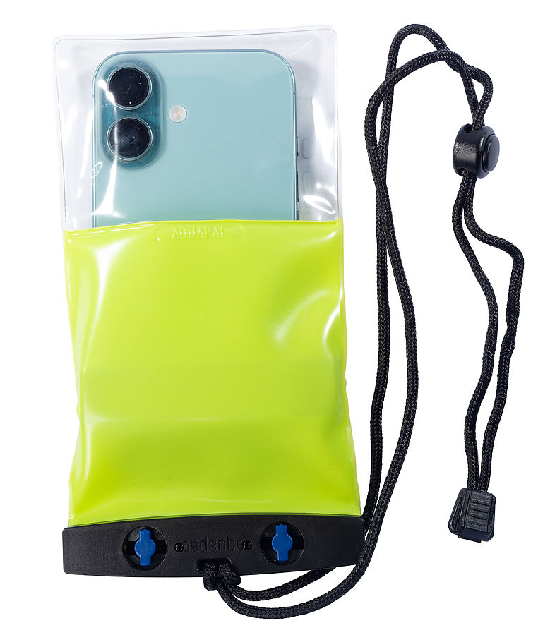 Aquapac Waterproof Floating Phone Case Compact Plus Lime Green Blue 313 - Image 3