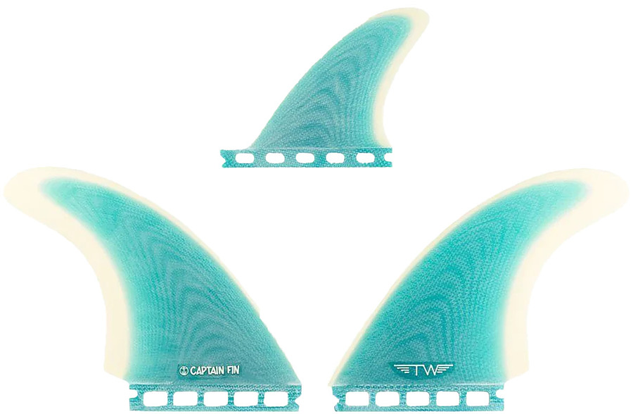 Captain Fin Co Tyler Warren Twin Plus Trailer Fin Set Turquoise - Image 2