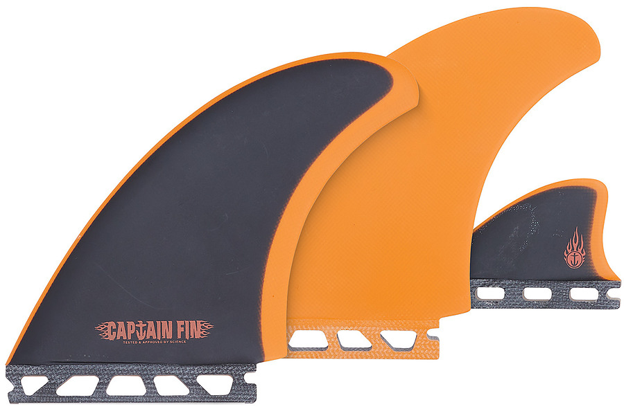 Captain Fin Co CF Team Twin ST Plus Trailer Fin Set Orange M