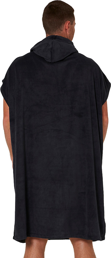 Ocean and Earth Mens Surf Essential Hooded Poncho Dull Black - Image 3