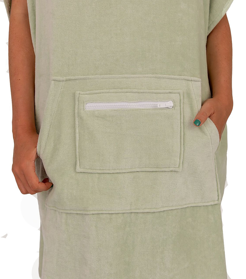 655893 Ocean and Earth Ladies Hooded Poncho Mute Mint - Image 3