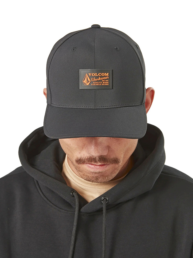 Volcom Workwear Flexfit Delta Hat Black - Image 3