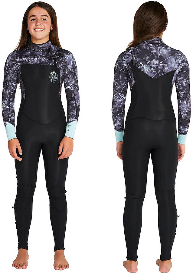 96437 Oneill Girls Bahia 4mm 3mm Steamer Chest Zip Wetsuit Hanalei - Image 3