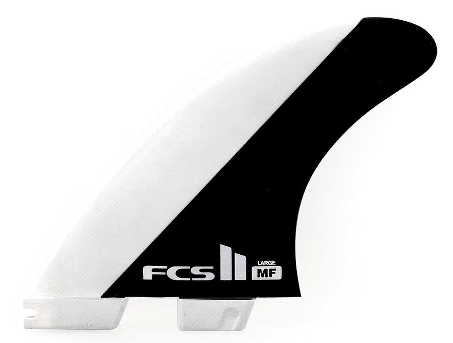 FCS II Mick Fanning PC Black White Medium Tri Fins - Image 1