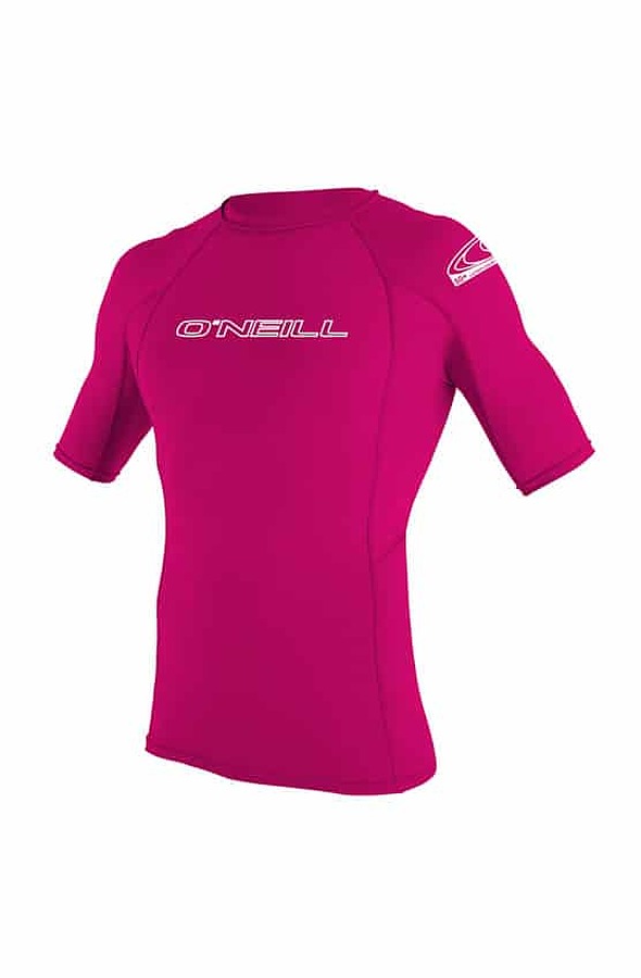 Oneill Girls Rash Vest S S Basic Skins Crew Watermelon Size 4 - Image 1