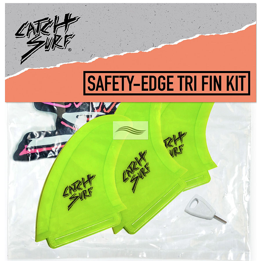 Catch Surf Safety Edge Lime Tri Fin Kit - Image 1