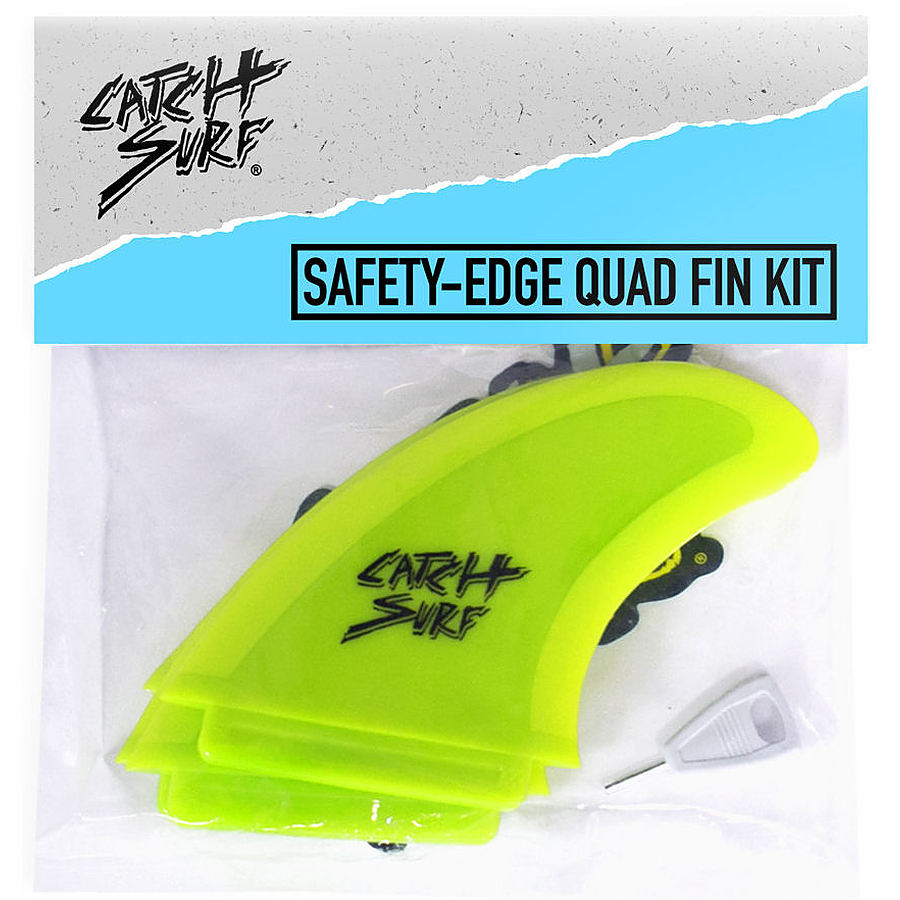 Catch Surf Safety Edge Quad Lime Fin Kit - Image 1