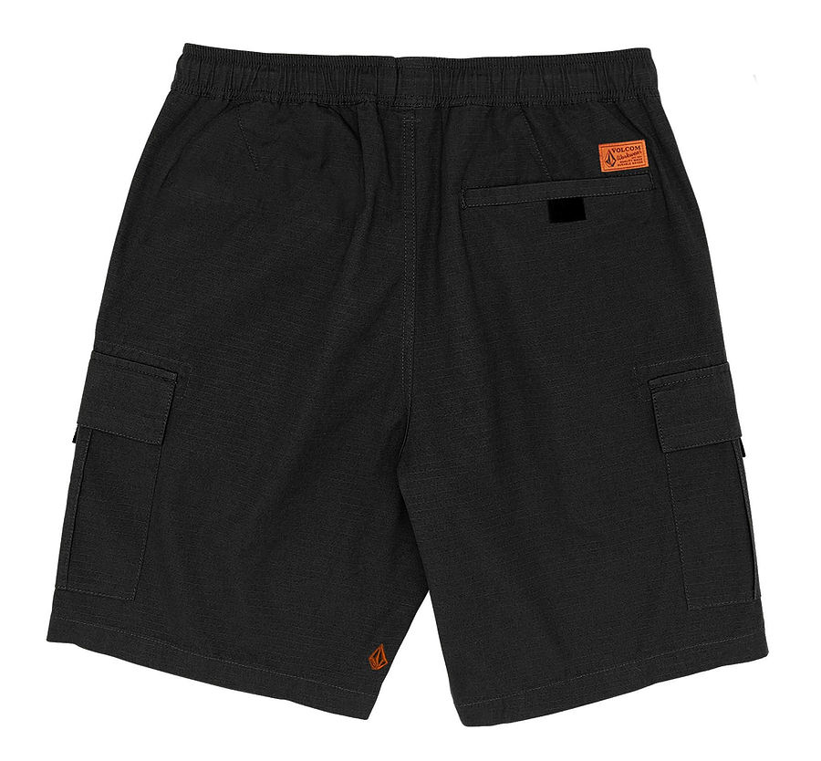 A1002410blk Volcom March Elastic Waist Hybrid Mens Walkshorts Black - Image 2