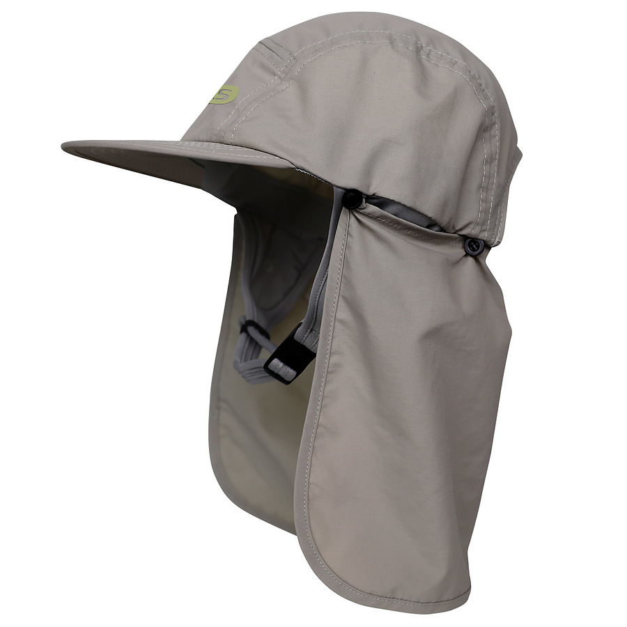 FCS Essential Surf Cap With Legionnaires Flap Warm Grey - Image 1