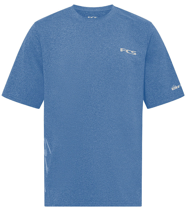 FCS Mens Short Sleeve UV Surf Tee Tranquil Blue - Image 1