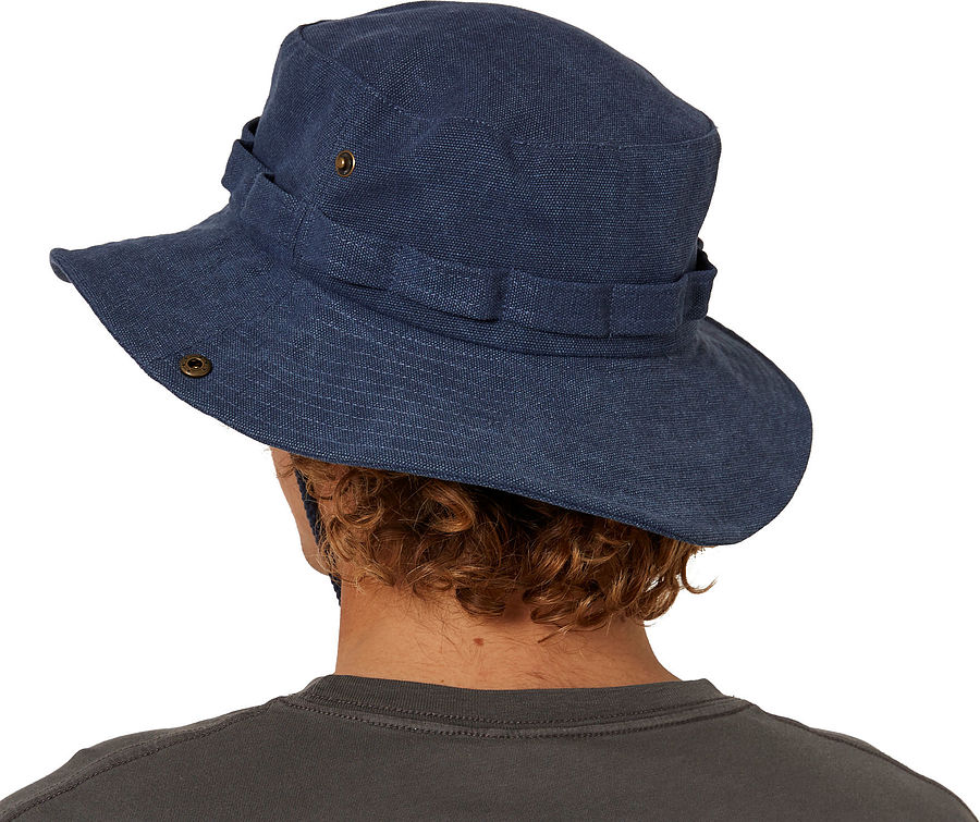 Ocean and Earth Wide Brim Canvas Hat Petrol Blue - Image 3