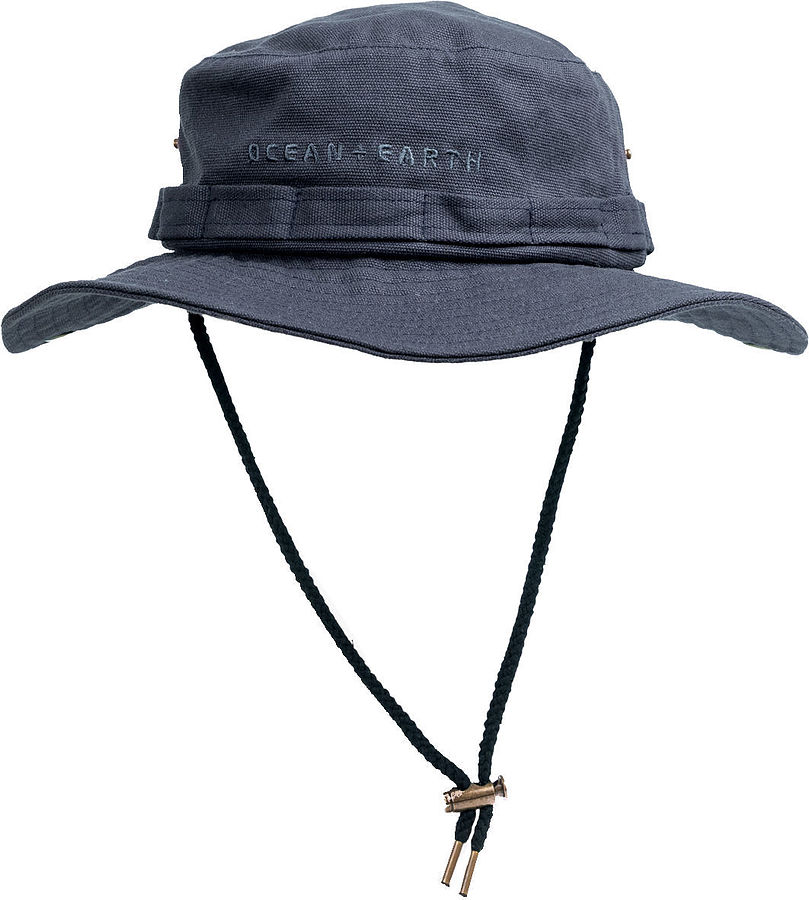 Ocean and Earth Wide Brim Canvas Hat Petrol Blue