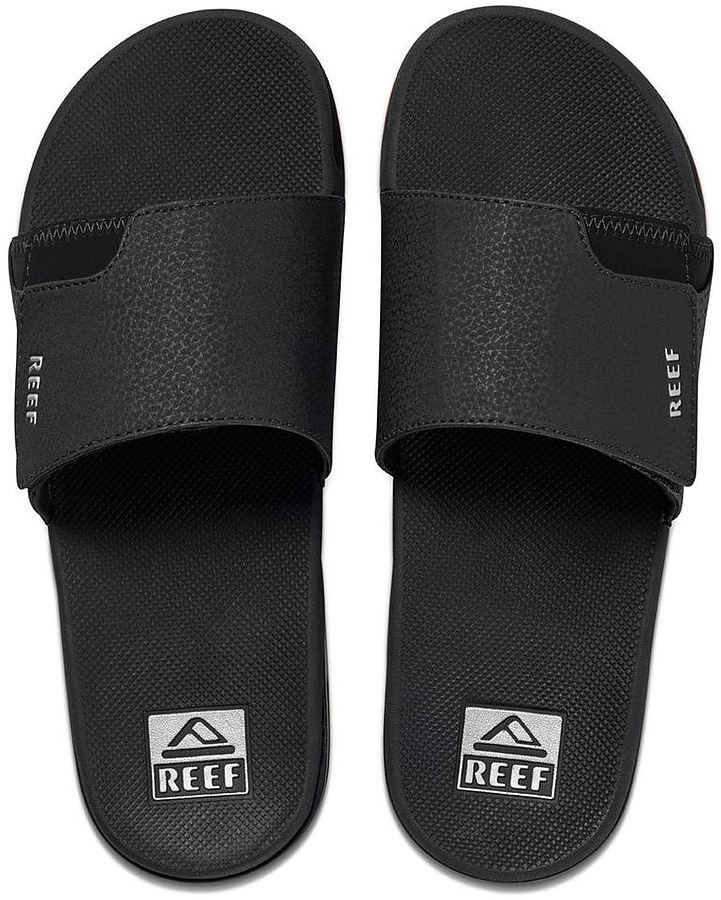 Reef Fanning Slide Mens Shoes Black Silver - Image 1