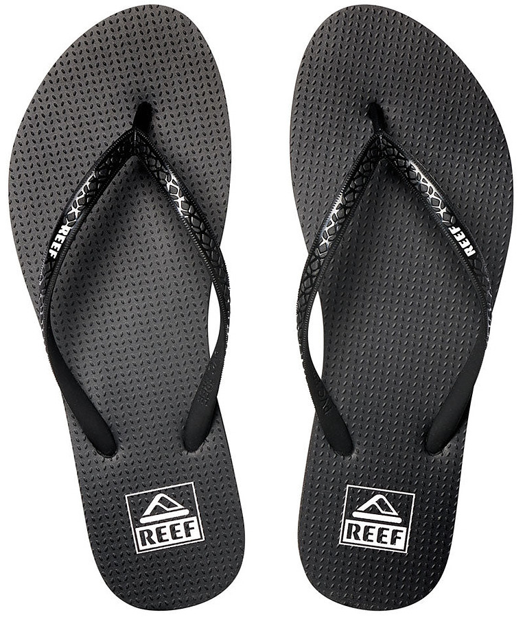 CI5082 Reef Seaside Ladies Thongs Black White - Image 1