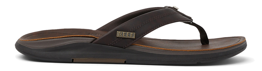 Reef Mens Leather Offshore Thongs Dark Brown - Image 3