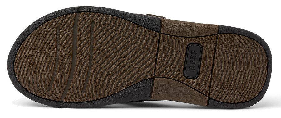 Reef Mens Leather Offshore Thongs Dark Brown - Image 4