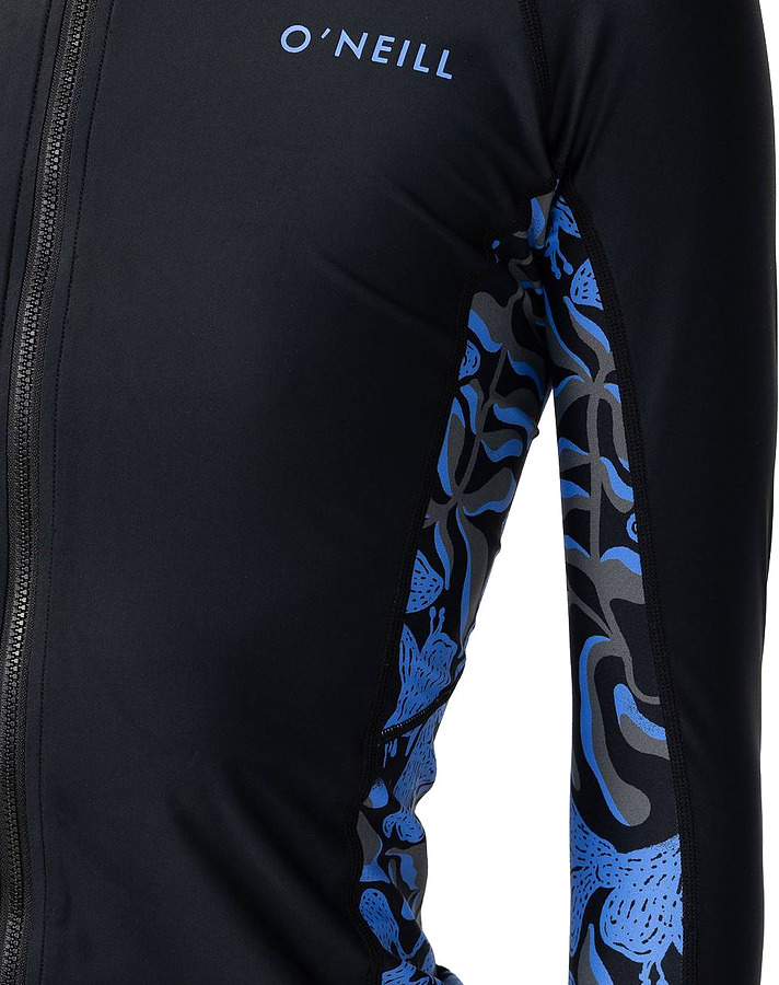 Oneill Women's Bahia LS FZ Rash Vest Seawater Floral - Image 3