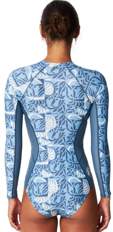 Oneill Women's Bahia Lycra Front Zip Long Sleeve Surfsuit Check Mosaic - Image 2