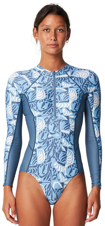 Oneill Women's Bahia Lycra Front Zip Long Sleeve Surfsuit Check Mosaic - Image 1