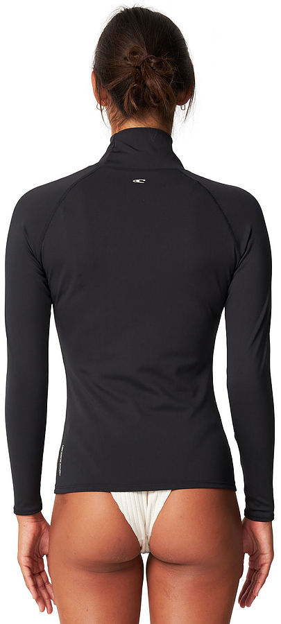 Oneill Ladies Salina Premium LS High Neck UV Rash Vest Black - Image 2