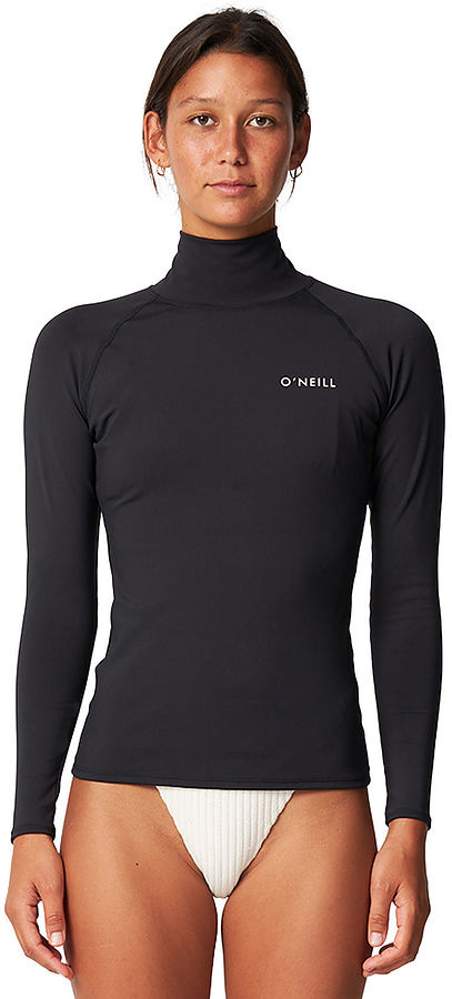 Oneill Ladies Salina Premium LS High Neck UV Rash Vest Black