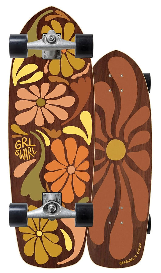 Carver Flower Swirl Raw Complete Skateboard - Image 1
