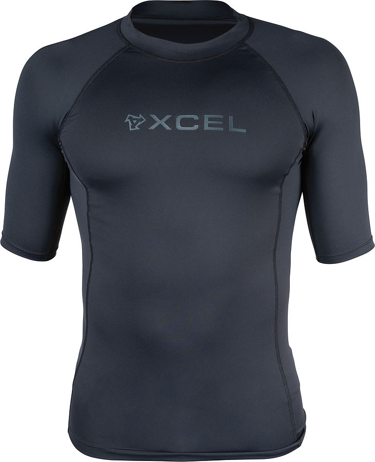 Xcel Men's Premium Stretch Short Sleeve Rash Vest Black