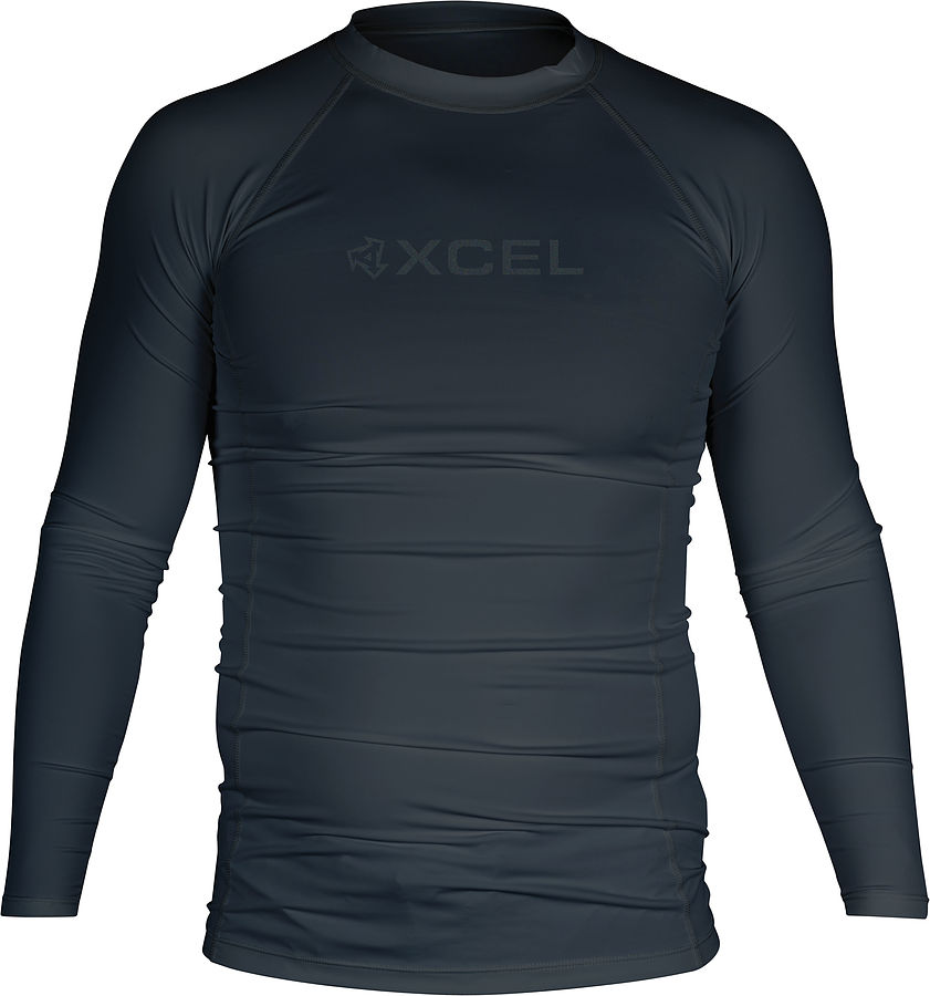 Xcel Men's Premium Stretch L S Rash Vest Black