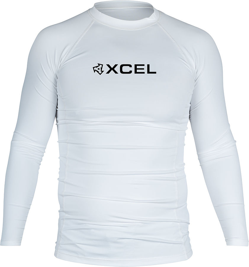 Xcel Men's Premium Stretch L S Rash Vest White