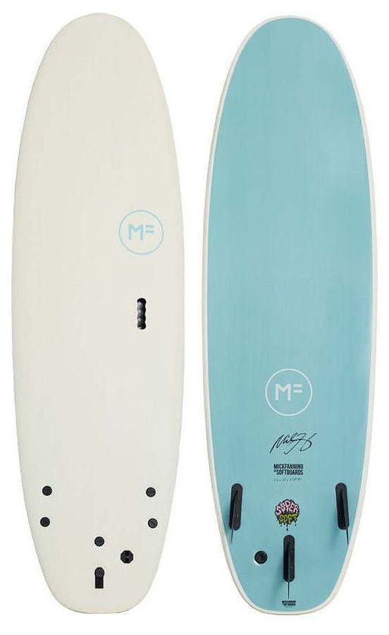 Mick Fanning Softboards Beastie Super Soft Tri White Teal - Image 1