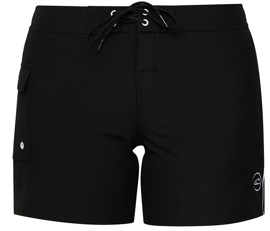 Oneill Ladies Saltwater Solids Stretch 5 inch Boardshorts Black - Image 1