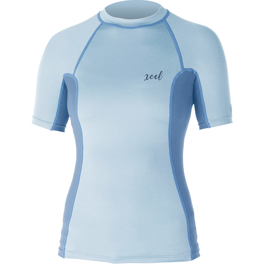 Xcel Ladies Monica SS UV Fitted Rash Vest Candy Blue - Image 1