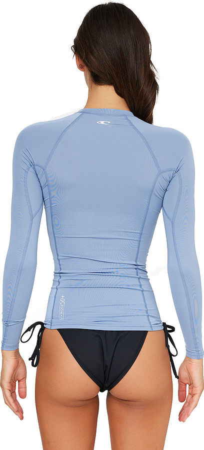 WLY51WAfd Oneill Ladies Classic UV Long Sleeve Rash Vest FADED DENIM - Image 2