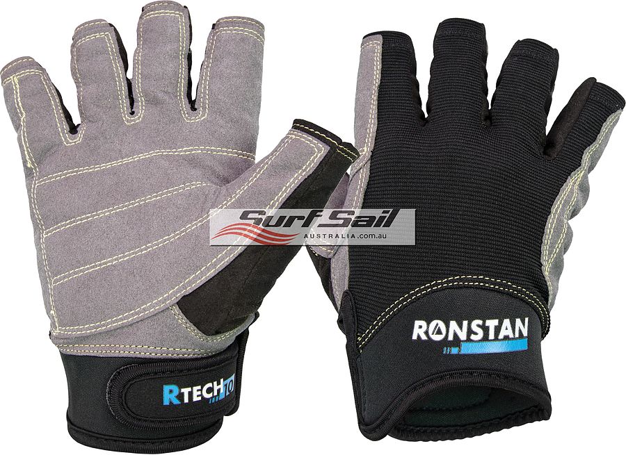 Ronstan Race Half Finger Sailing Gloves Black - Image 1