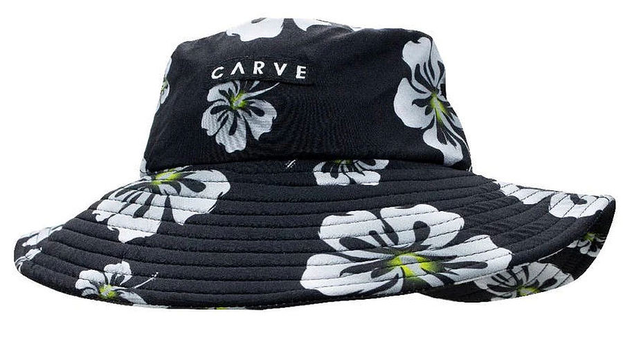 Carve Sunny Side Bucket Hat Black White Flower - Image 1