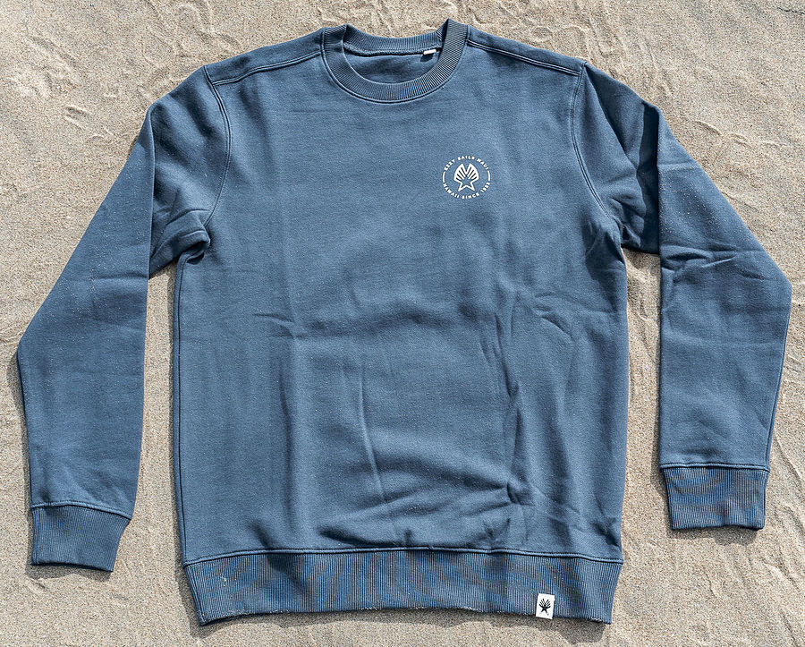 Ezzy Maui Since 1983 Logo Crew Sweater Denim Blue - Image 1