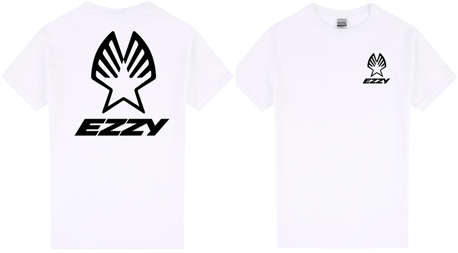 Ezzy Logo White Heavyweight Cotton Mens Tee - Image 1