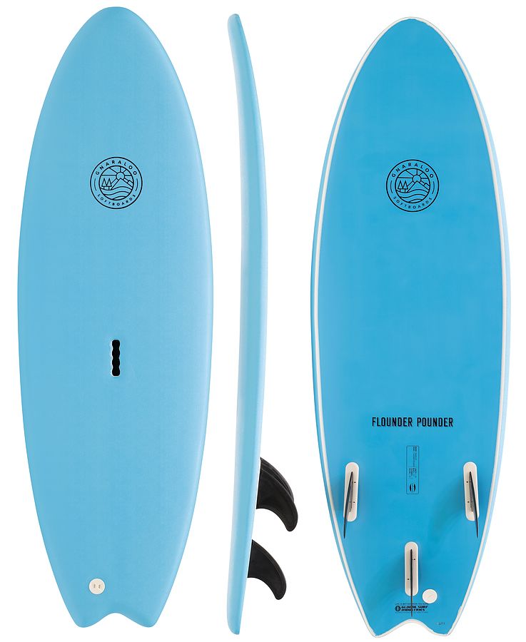 Gnaraloo Flounder Pounder Soft Surfboard Blue - Image 1