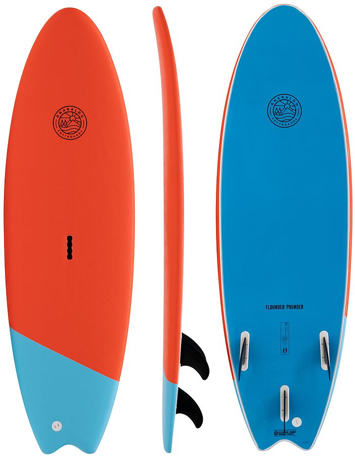 blue and orange surfboard