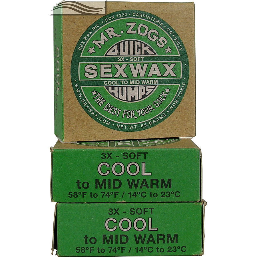Mr Zogs Sex Wax Original Cool To Warm Green 3 Pack Wax Surfing
