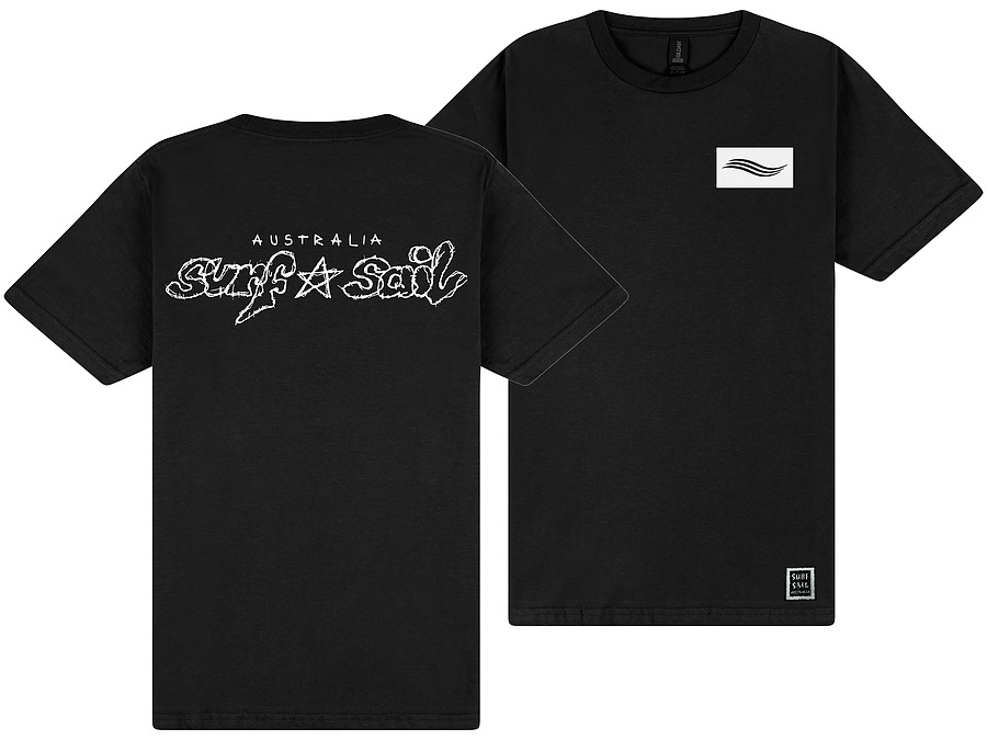 Surf Sail Australia STAR Softstyle Pitch Black Mens Tee