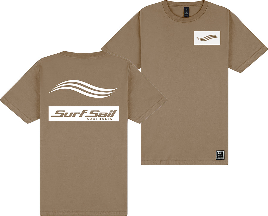 Surf Sail Australia WAVE Softstyle Brown Savanah Mens Tee - Image 1