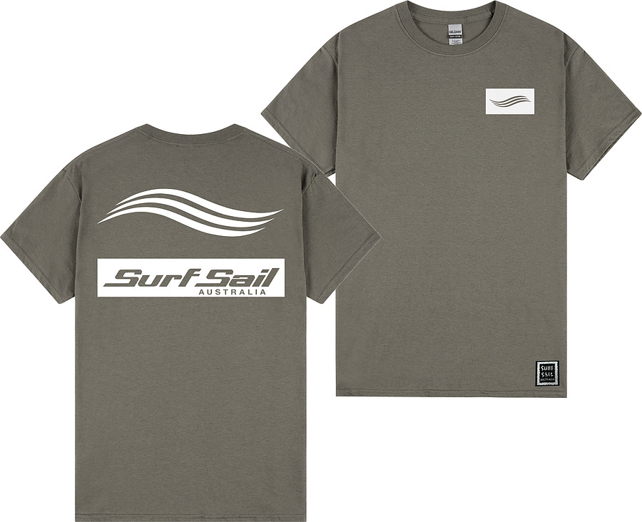 Surf Sail Australia WAVE Heavyweight Charcoal Mens Tee